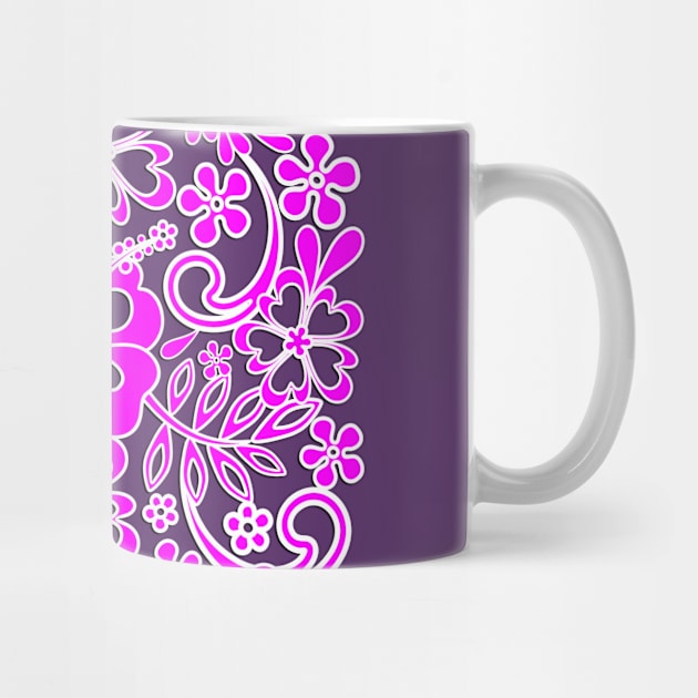 Hibiscus Pink and Purple Pattern by BluedarkArt